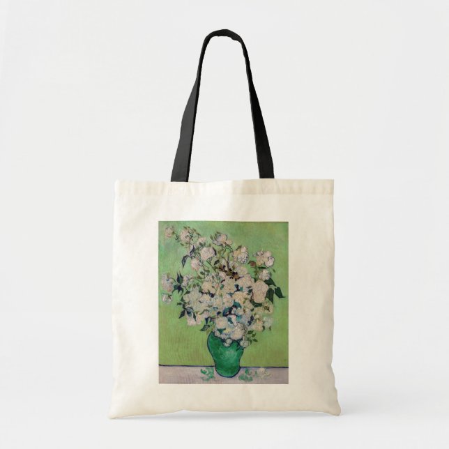 Bolso De Tela Vincent van Gogh - Rosas (Frente)