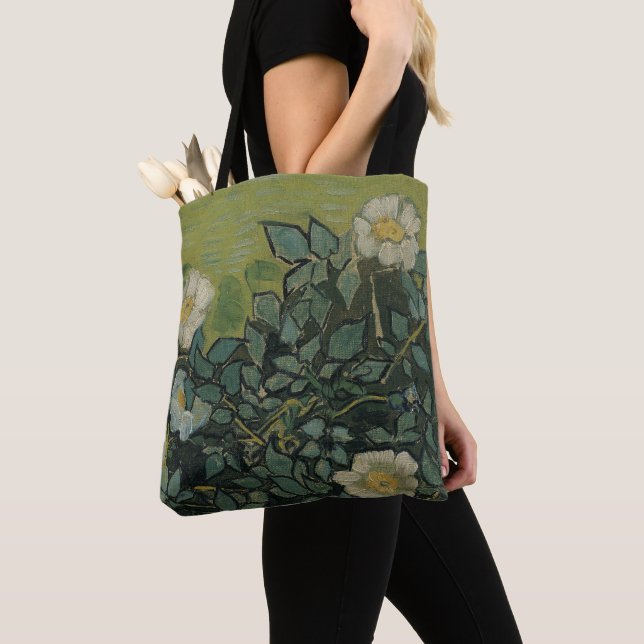 Bolso De Tela Vincent van Gogh - Rosas silvestres (Detalle)