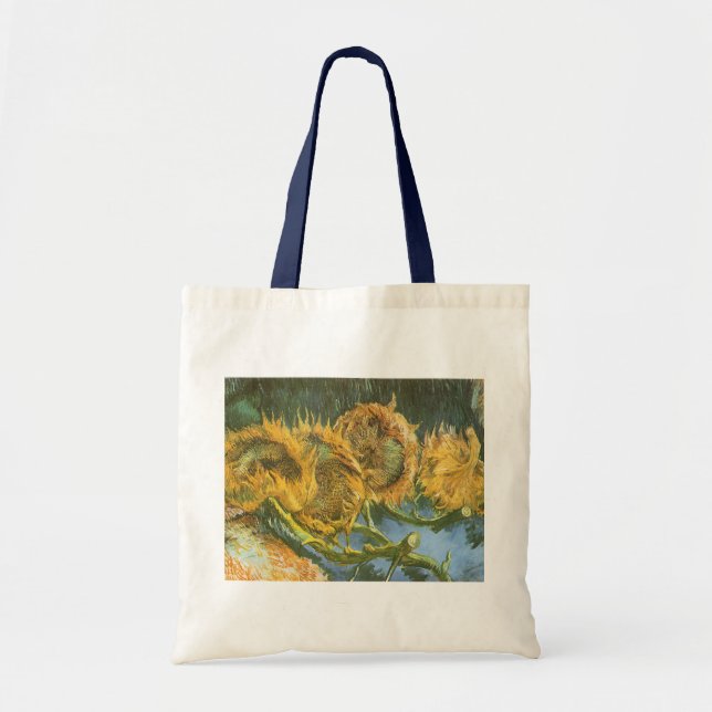 Bolso De Tela Vincent van Gogh - Still Life: Cuatro girasoles co (Frente)
