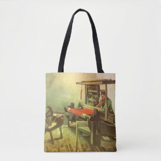 Bolso De Tela Vincent van Gogh Tejedora de espaldas a la izquier