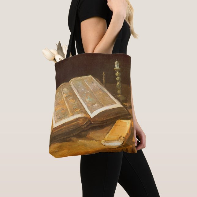 Bolso De Tela Vincent van Gogh - Todavía la vida con la Biblia (Detalle)