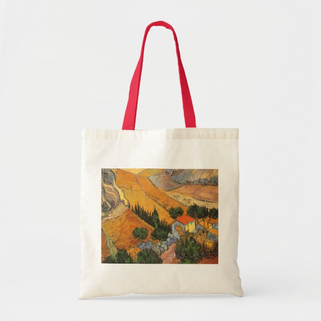 Bolso De Tela Vincent van Gogh - Valle con labrador (Frente)