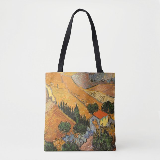 Bolso De Tela Vincent van Gogh - Valle con labrador (Anverso)