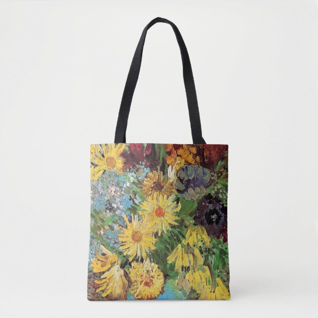 Bolso De Tela Vincent Van Gogh - Vase Con Daisies Y Anemones (Anverso)