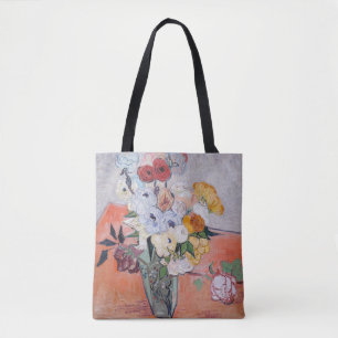 Bolso De Tela Vincent van Gogh - Vase con Rosas y anemones