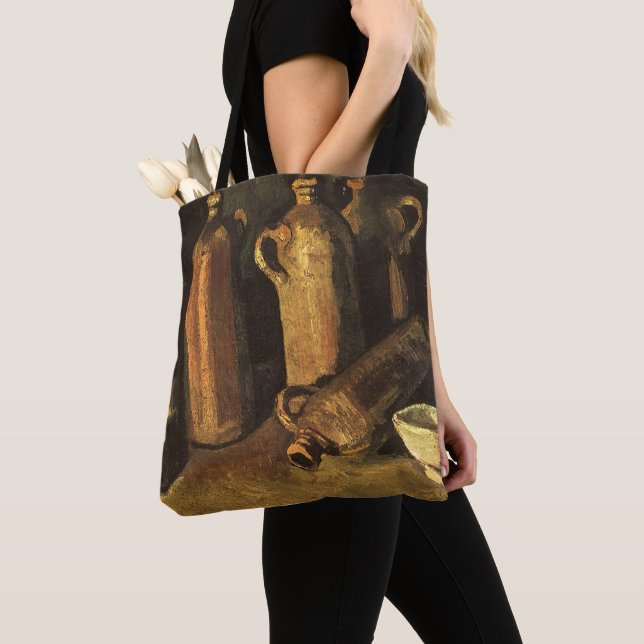 Bolso De Tela Vincent van Gogh - Vida fija con 4 botellas de pie (Detalle)