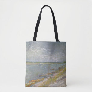 Bolso De Tela Vincent van Gogh - Vista de un río con barcos de r