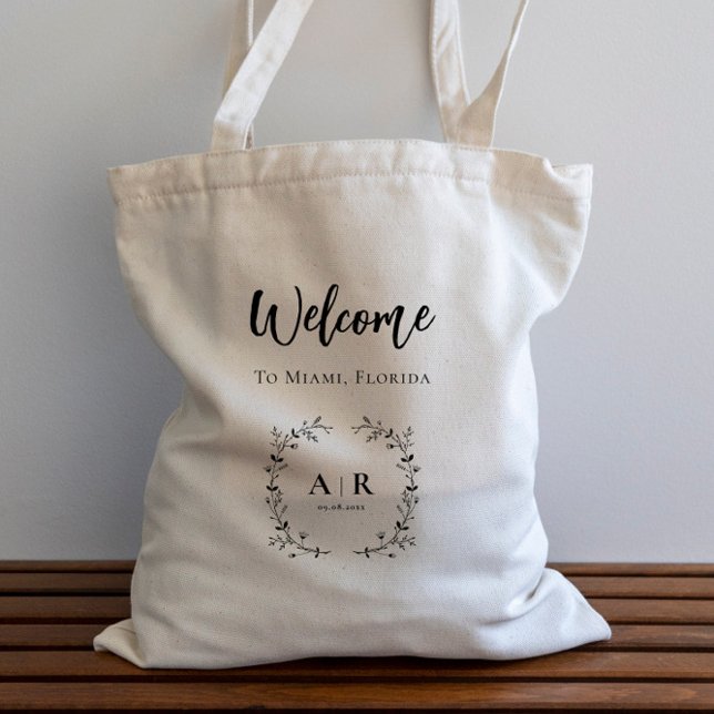 Bolso De Tela Vine Scroll Boda Bag de bienvenida, Hotel Guest (Subido por el creador)