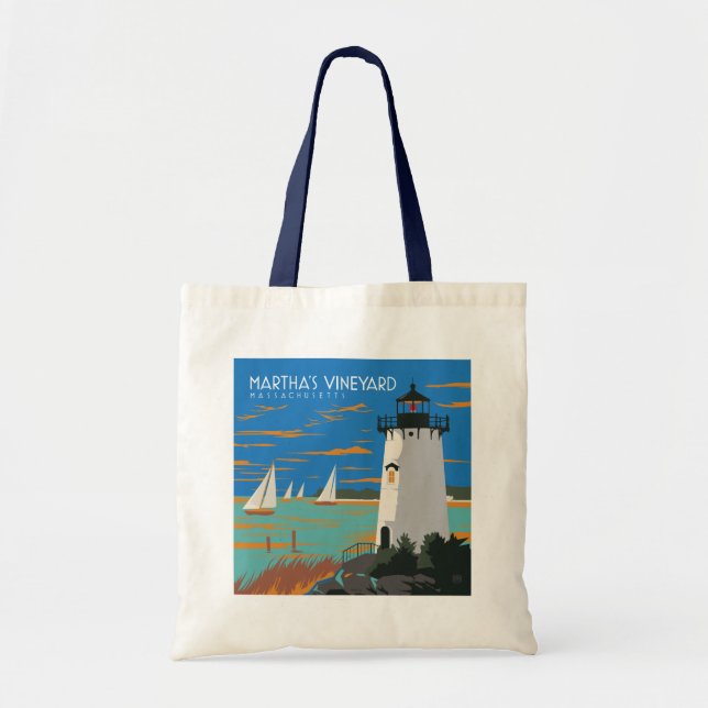 Bolso De Tela Viñedo de Martha, Massachusetts | Faro (Frente)