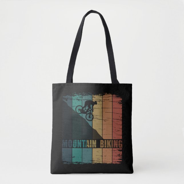 Bolso De Tela Viñeta de ciclismo de montaña (Anverso)