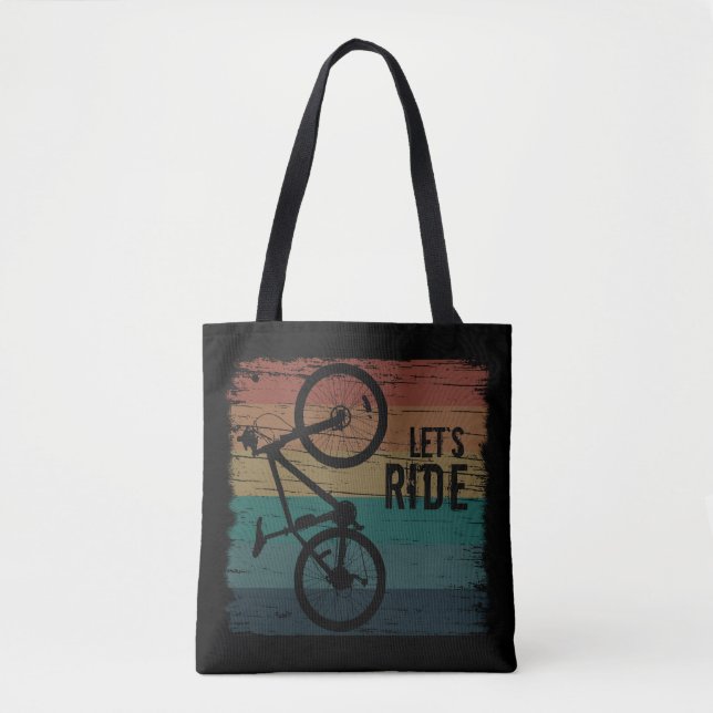 Bolso De Tela Viñeta de ciclismo de montaña (Anverso)