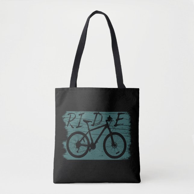 Bolso De Tela Viñeta de ciclismo de montaña (Anverso)