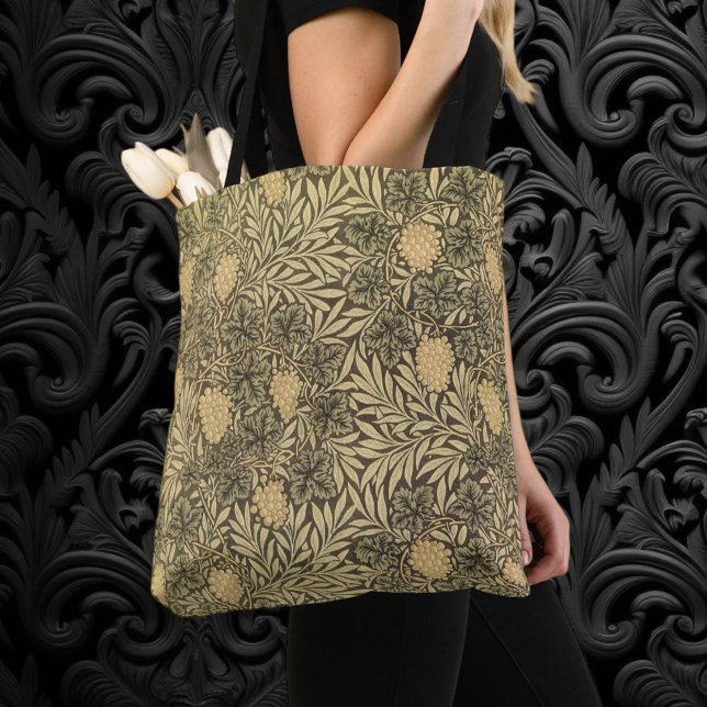 Bolso De Tela Viñeta de William Morris, patrones textiles de épo (Vine by William Morris, Vintage Textile Patterns Tote Bag)