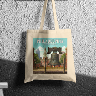Bolso De Tela Viñeta Filadelfia Pennsylvania