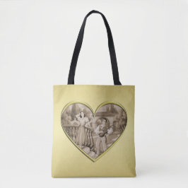Bolso De Tela Viñeta Romance, hombre y mujer, oro