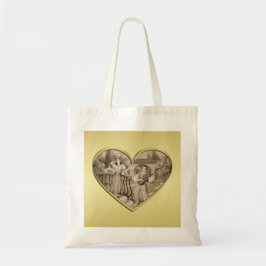 Bolso De Tela Viñeta Romance, hombre y mujer, oro