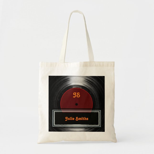 Bolso De Tela vinilo record . personalizado (Frente)