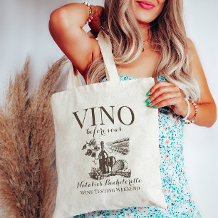 Bolso De Tela Vino antes de Vows Bach Personalizado Bodega Bache