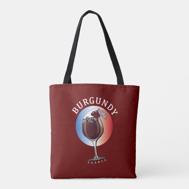 Bolso De Tela Vino Francés de Borgoña (Reverso)