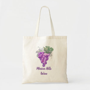 Bolso De Tela Vino Personalizado de cúmulo de uva morada de colo