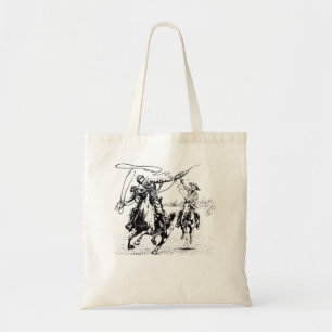Bolso De Tela Vino Rodeo de vaca Caballo Yeehaw Novedad Vintage