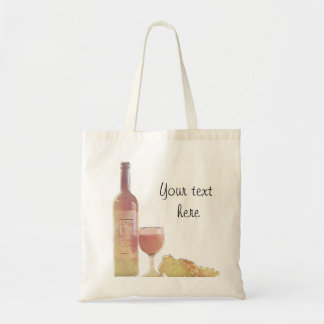 Bolso De Tela Vino rosado de encargo con las uvas
