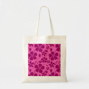 BOLSO DE TELA VINO TINTO BURGUNDY CON ESTAMPADO HULA HAWAIANO (H