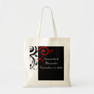 Bolso De Tela Vinos de natalidad negra y roja