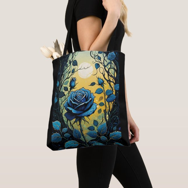 Bolso De Tela Vinos Rosa azul 2 (Detalle)