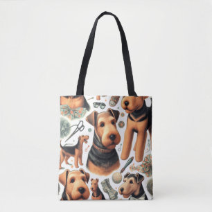 Bolso De Tela Vintage Airedale Terrier Seamless