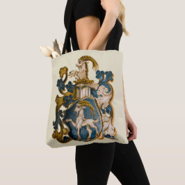 Bolso De Tela Vintage alemán azul y oro Capricornio Escudo de ar