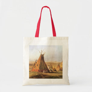 Bolso De Tela Vintage American West, tepes on Plain por Bodmer