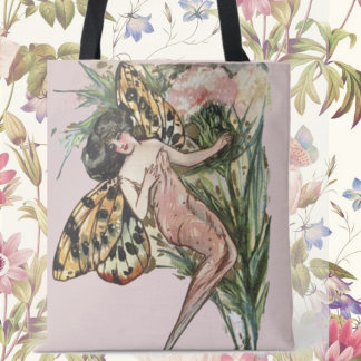 Bolso De Tela Vintage Art Nouveau Butterfly