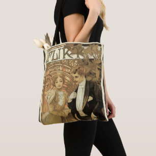 Bolso De Tela Vintage Art Nouveau Flirt Biscuits, Alphonse Mucha