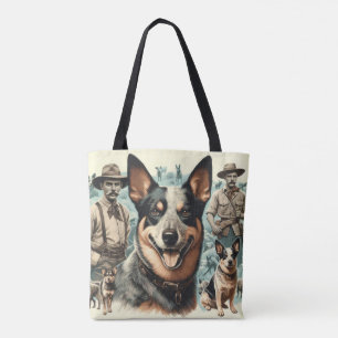 Bolso De Tela Vintage Australian Cattle Dog Ilustracion