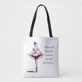 Bolso De Tela Vintage Ballerina & Tutu Cita Blanca