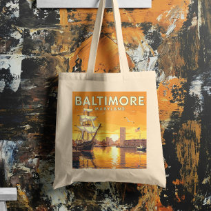 Bolso De Tela Vintage Baltimore Maryland