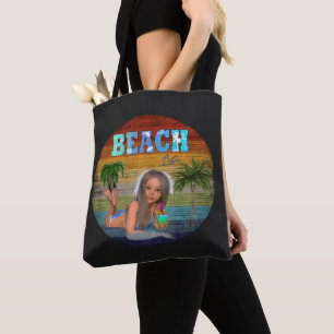 Bolso De Tela Vintage Beach Gear