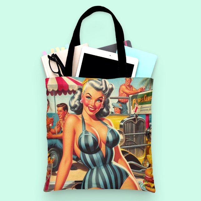 Bolso De Tela Vintage Beach Pin-up (Subido por el creador)