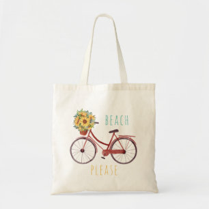 Bolso De Tela Vintage Bicycle With Sunflowers 