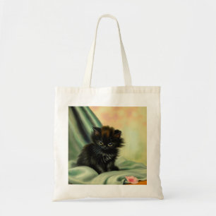 Bolso De Tela Vintage Black Kitten Ilustracion