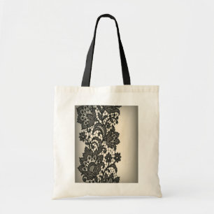 Bolso De Tela Vintage black Lace beige Paris Fashion