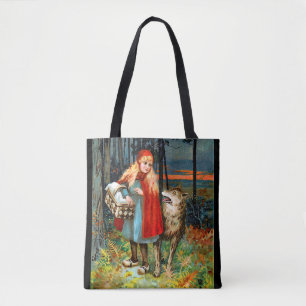 Bolso De Tela Vintage Caperucita Roja Y Lobo Malo