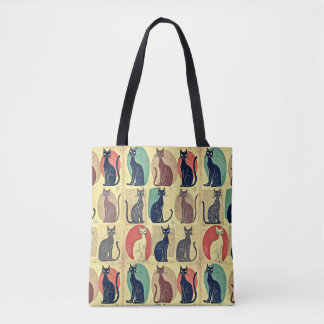 Bolso De Tela Vintage Cats Modernos De Mediano Siglo