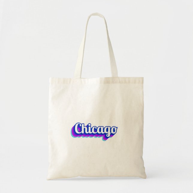 Bolso De Tela Vintage Chicago (Frente)