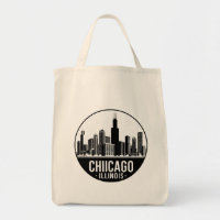 Vintage Chicago Illinois Ciudad Silueta Retro Viaj