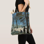 Bolso De Tela Vintage Christmas, Central Park en Winter Glackens<br><div class="desc">¡Hermosas bolsas de tote de todo el mundo! ¡Disponible en dos estilos y dos tamaños! Central Park en invierno (c.1905) de William Glackens. Glackens era un pintor realista muy influenciado por el impresionismo. Este bonito cuadro de arte impresionista es un antiguo diseño navideño de Feliz Navidad en el que los...</div>