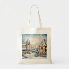 Bolso De Tela Vintage Christmas City Scene Tote Bag