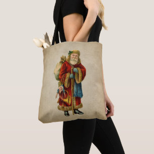 Bolso De Tela Vintage Christmas Old World Santa Claus