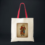 Bolso De Tela Vintage Christmas Old World Santa Claus<br><div class="desc">Una bolsa de té con un viejo Navidad del viejo mundo, Papá Noel. El clásico santa del viejo mundo, con su famoso abrigo rojo y llevando una bolsa llena de juguetes. Este Santa de la vieja usanza es delgado y tiene un bastón para caminar por la tierra regalando juguetes a...</div>